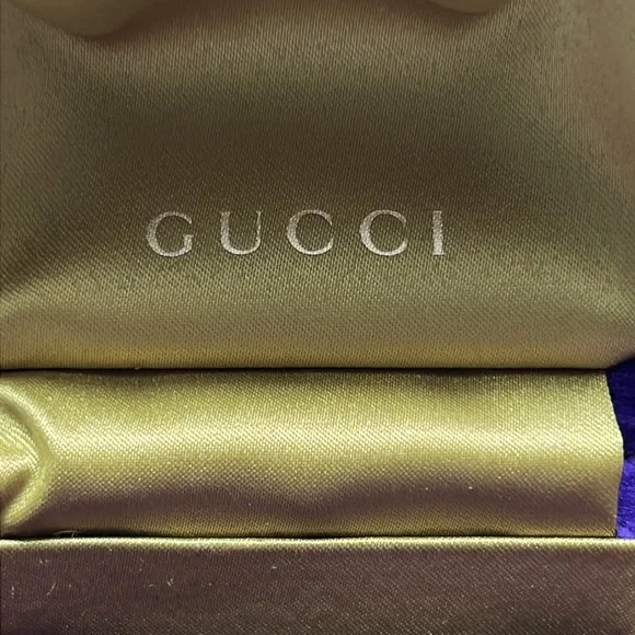 Gucci Interlocking G Ring 9MM Green Enamel STERLING SILVER Size 21 (9.5 US) EUC - Picture 3 of 11